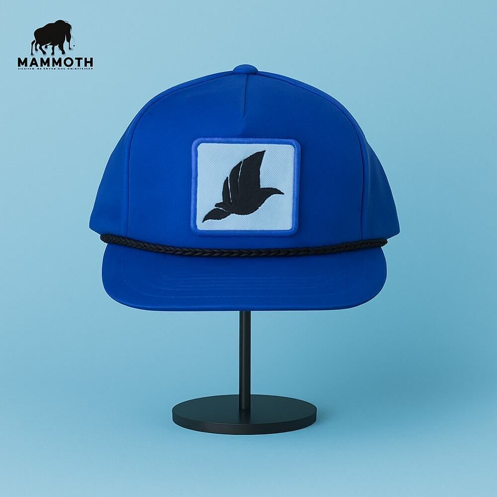 Mammoth Cap Co. Bird Patch Adjustable Cap Trucker Hat Rope Snapback OS